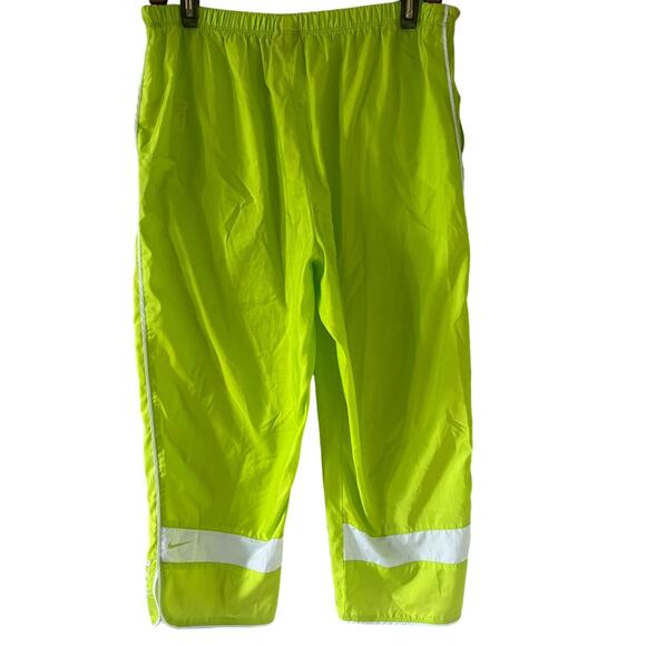 Vintage Women's Nike Neon Windbreaker Capri Pants Elastic Waist Pockets Size M - Picture 1 of 8